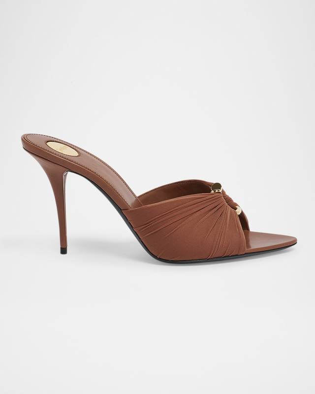 Lola Ruched Nylon Ring Mule Sandals
